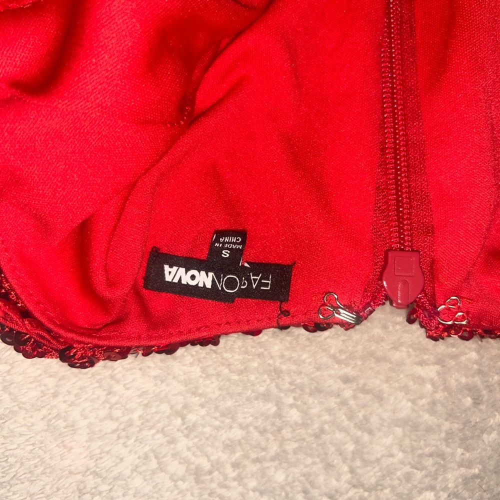 Fashion Nova Red Sequin Mini Dress - Picture 6 of 7